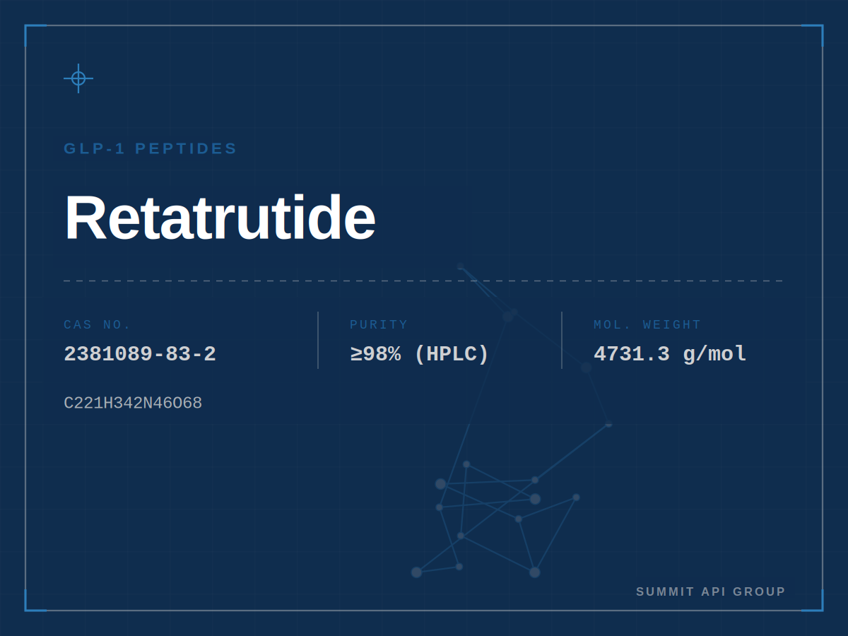 Retatrutide spec plate — CAS 2381089-83-2 | Summit API Group
