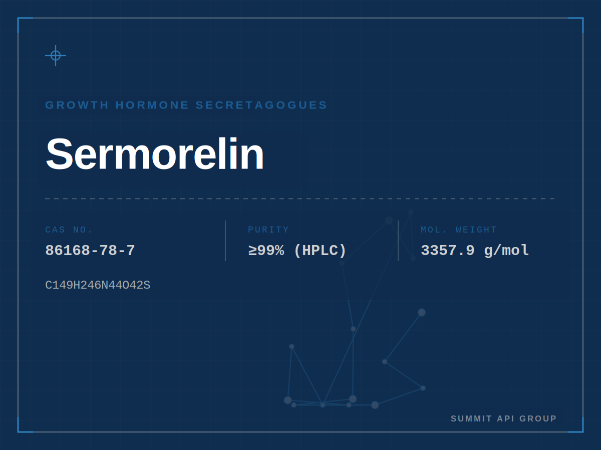 Sermorelin spec plate — CAS 86168-78-7 | Summit API Group