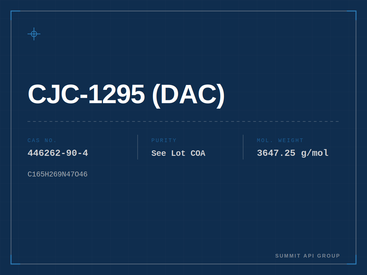CJC-1295 (DAC) spec plate — CAS 446262-90-4 | Summit API Group