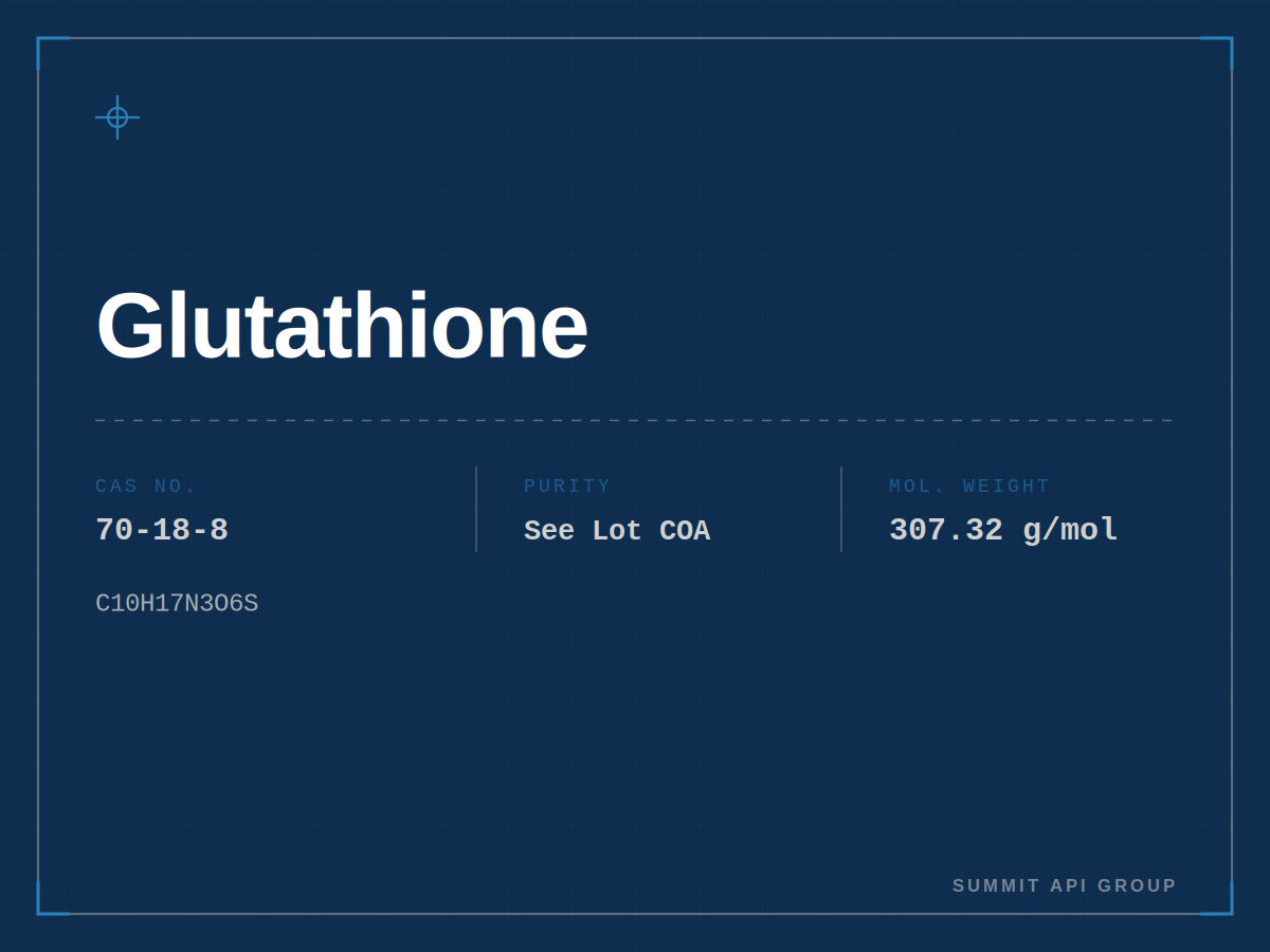 Glutathione spec plate — CAS 70-18-8 | Summit API Group