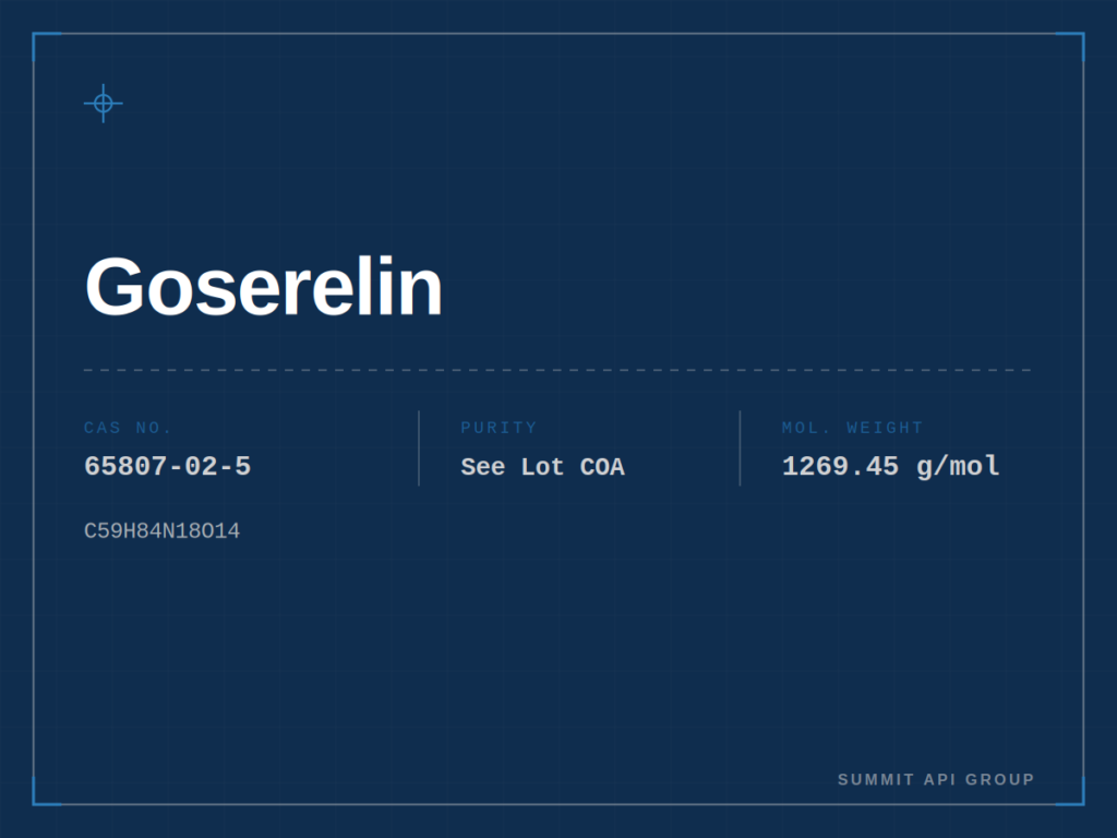 Goserelin spec plate — CAS 65807-02-5 | Summit API Group