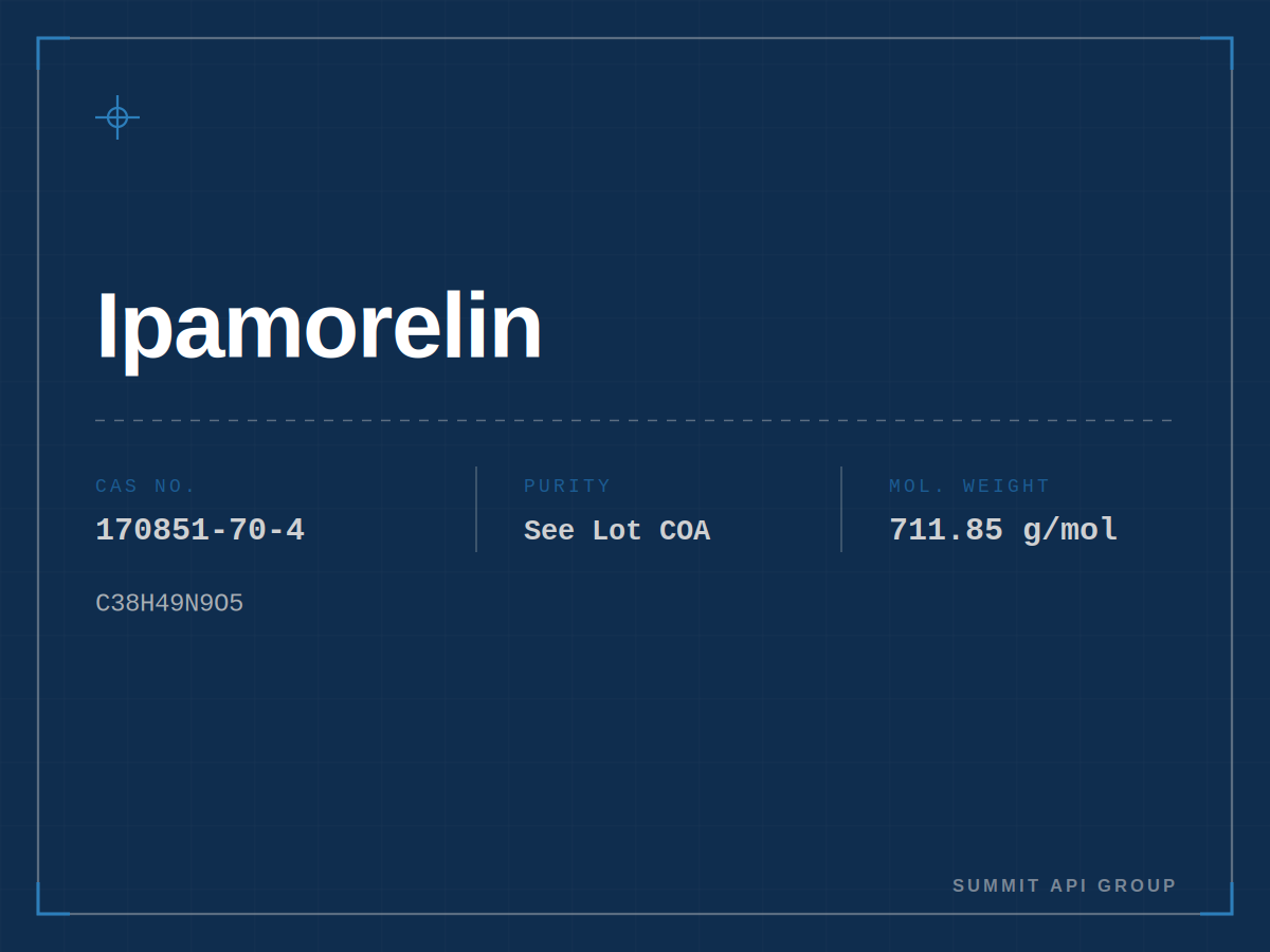 Ipamorelin spec plate — CAS 170851-70-4 | Summit API Group