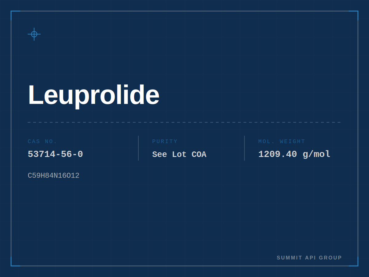 Leuprolide spec plate — CAS 53714-56-0 | Summit API Group