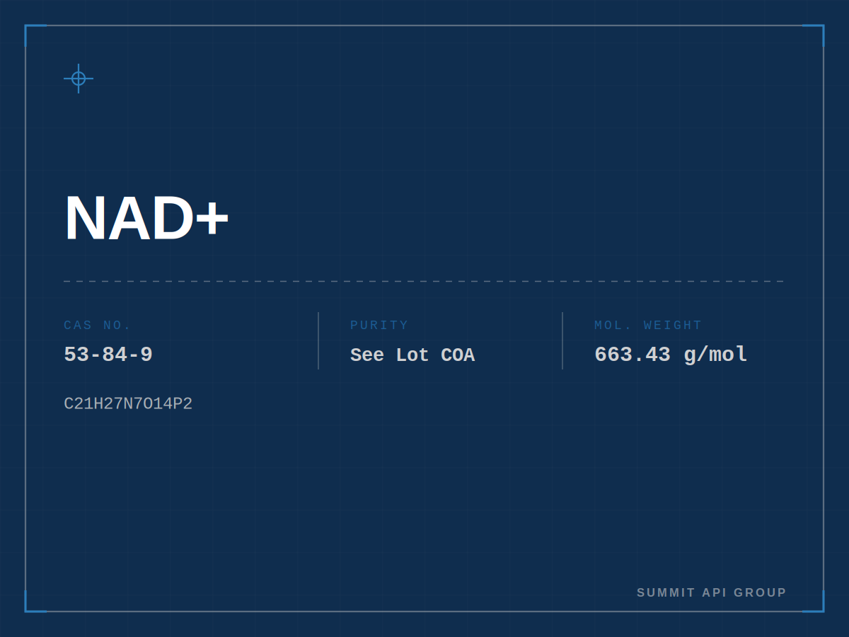 NAD+ spec plate — CAS 53-84-9 | Summit API Group