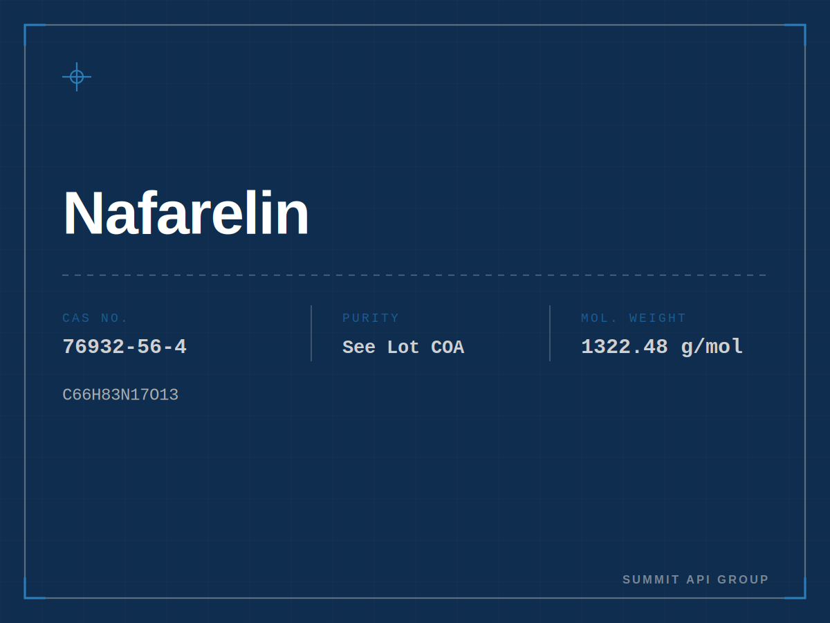Nafarelin spec plate — CAS 76932-56-4 | Summit API Group