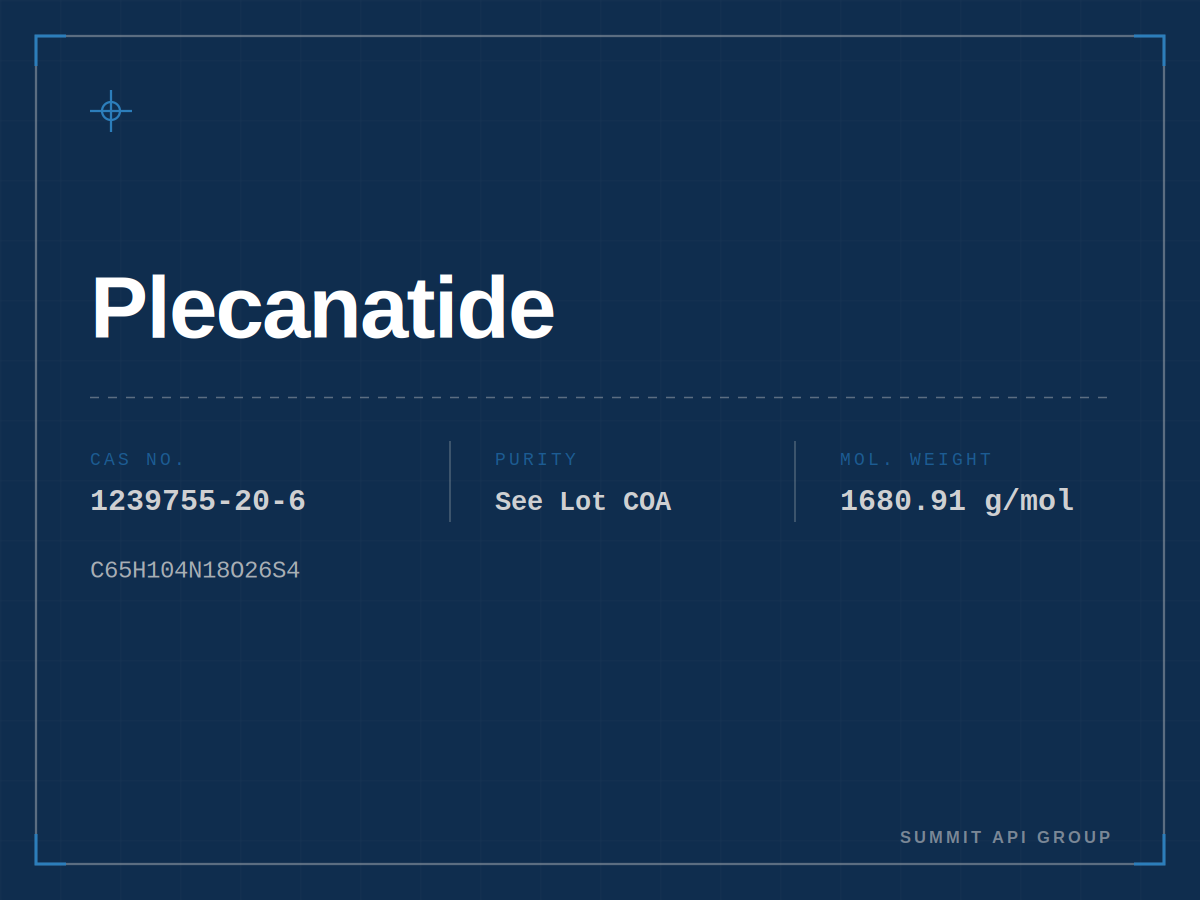 Plecanatide spec plate — CAS 1239755-20-6 | Summit API Group