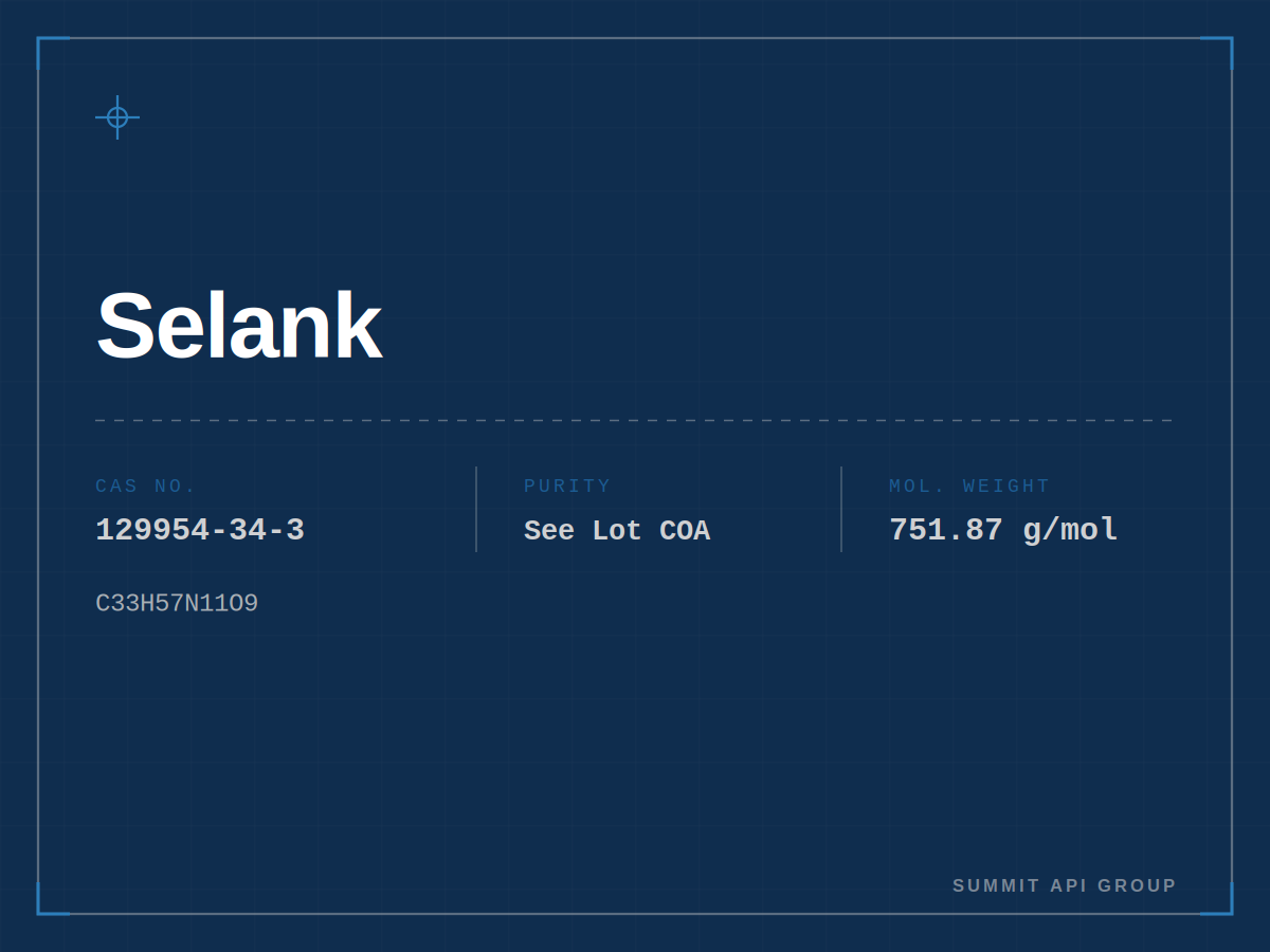 Selank spec plate — CAS 129954-34-3 | Summit API Group