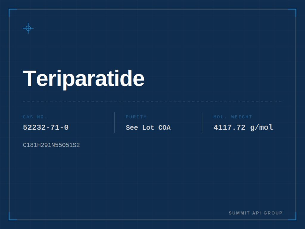 Teriparatide spec plate — CAS 52232-71-0 | Summit API Group